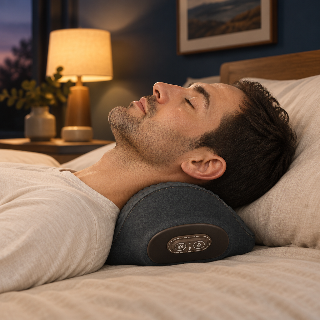 The curve supports your neck while you lie back